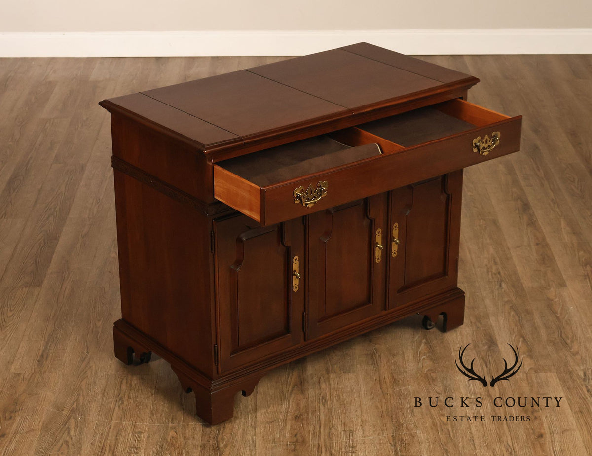 Ethan Allen Georgian Style Cherry Flip Top Server