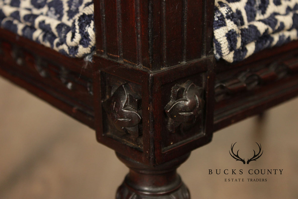 French Louis XVI Style Mahogany Vanity Bench