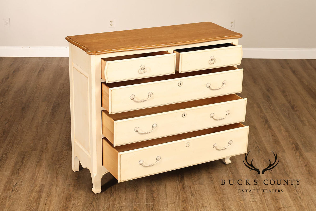 Ethan Allen 'Country French' Distress Painted Chest of Drawers