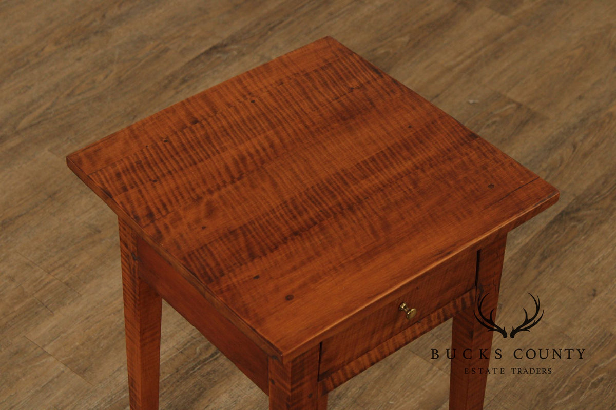 Antique American  Federal Period Tiger Maple End Table