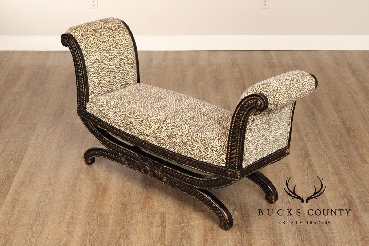 French Empire Style Antiqued Window Bench