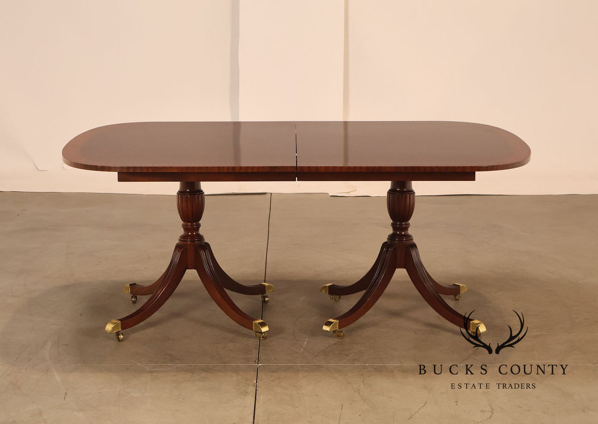 Councill Craftsmen Double Pedestal Mahogany Dining Table