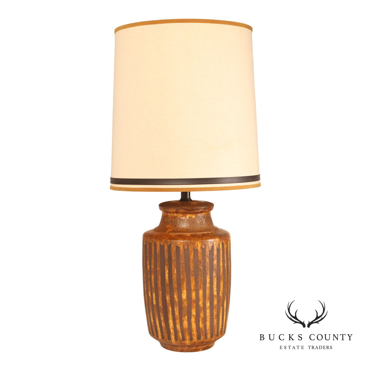 Mid Century Modern Glazed Ceramic Table Lamp