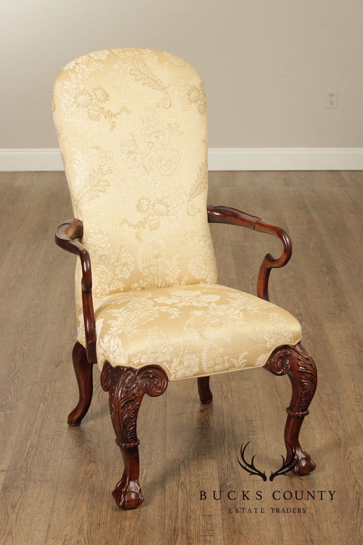 Century Furniture Georgian Style Pair of Mahogany Armchairs