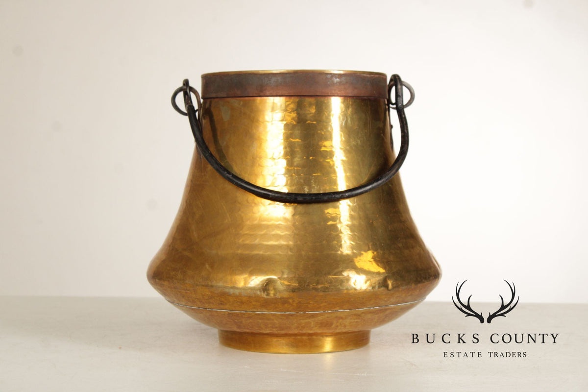 Vintage Hammered Brass Bucket