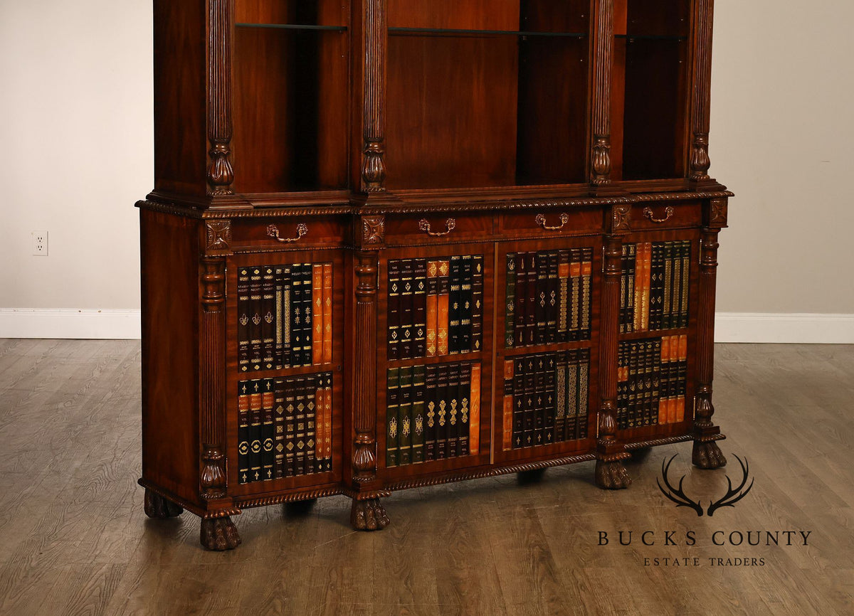 Maitland Smith Regency Style Mahogany Display Bookcase
