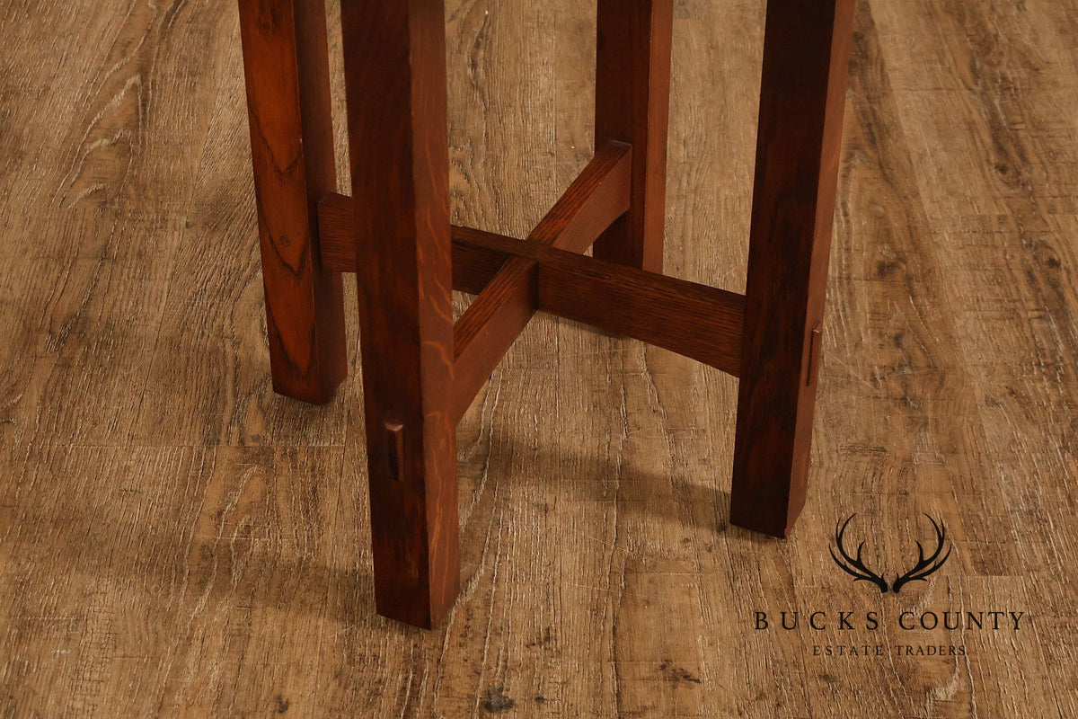 Stickley Mission Collection Oak Octagonal Tabouret Table
