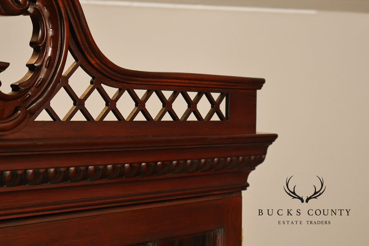 Henkel Harris Chippendale Style Genuine Mahogany Corner Cabinet