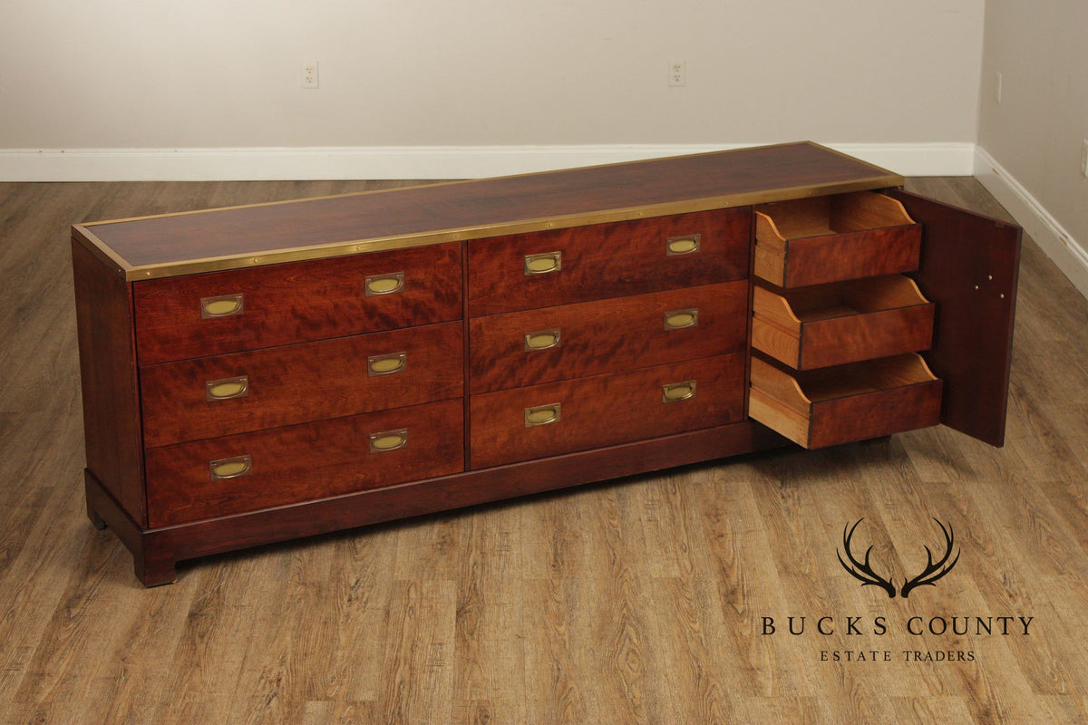Campaign Style Mahogany Brass Mounted Sideboard