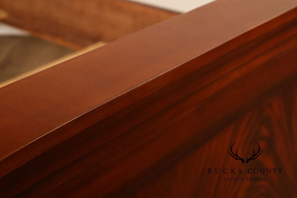 King Size Mahogany Flame Veneer Carved Bed Frame