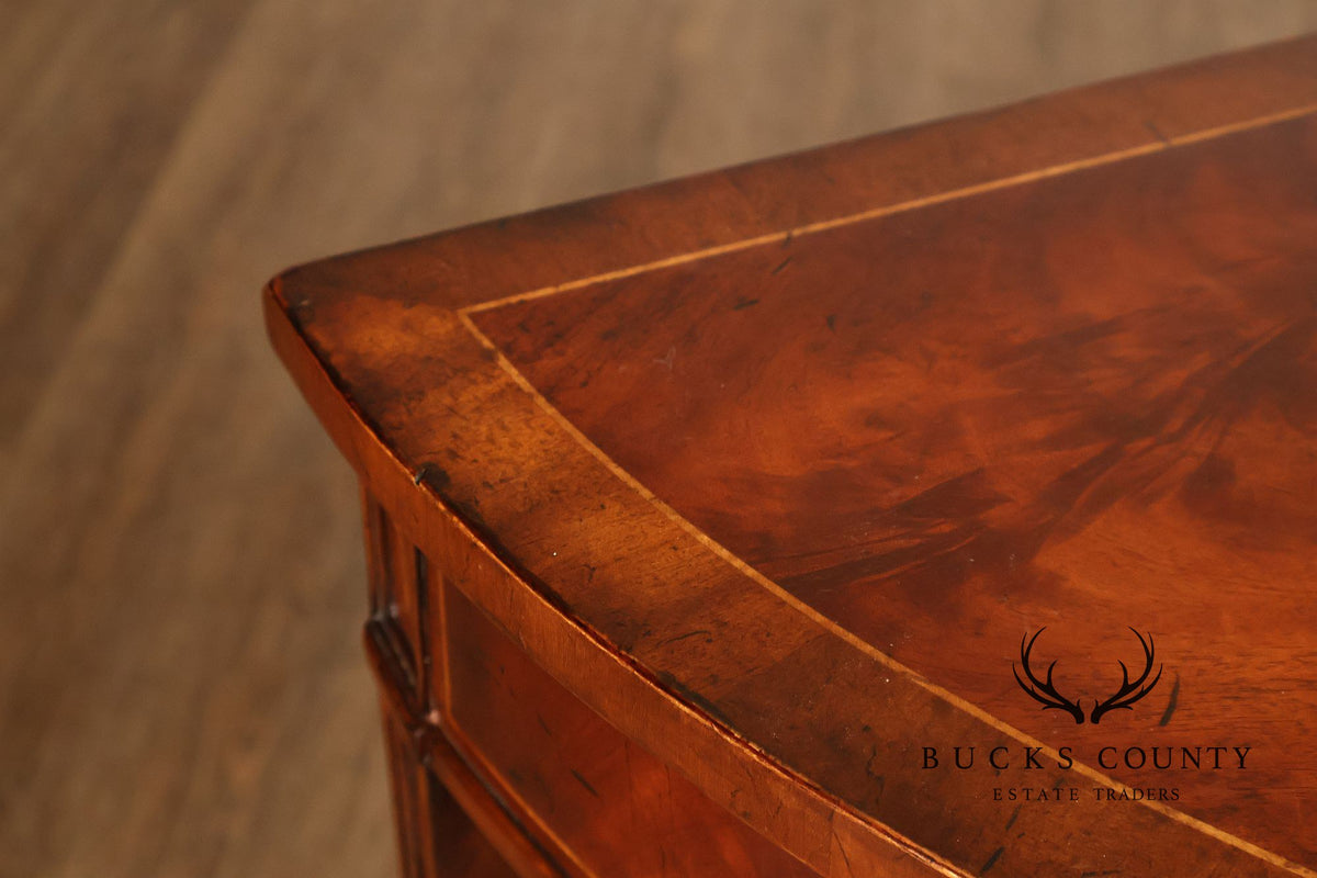 Jonathan Charles Inlaid Mahogany Demilune Console Table