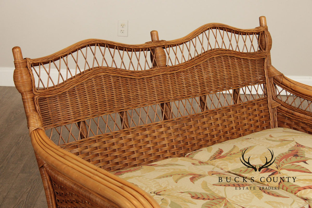 Braxton Culler Rattan and Wicker Loveseat