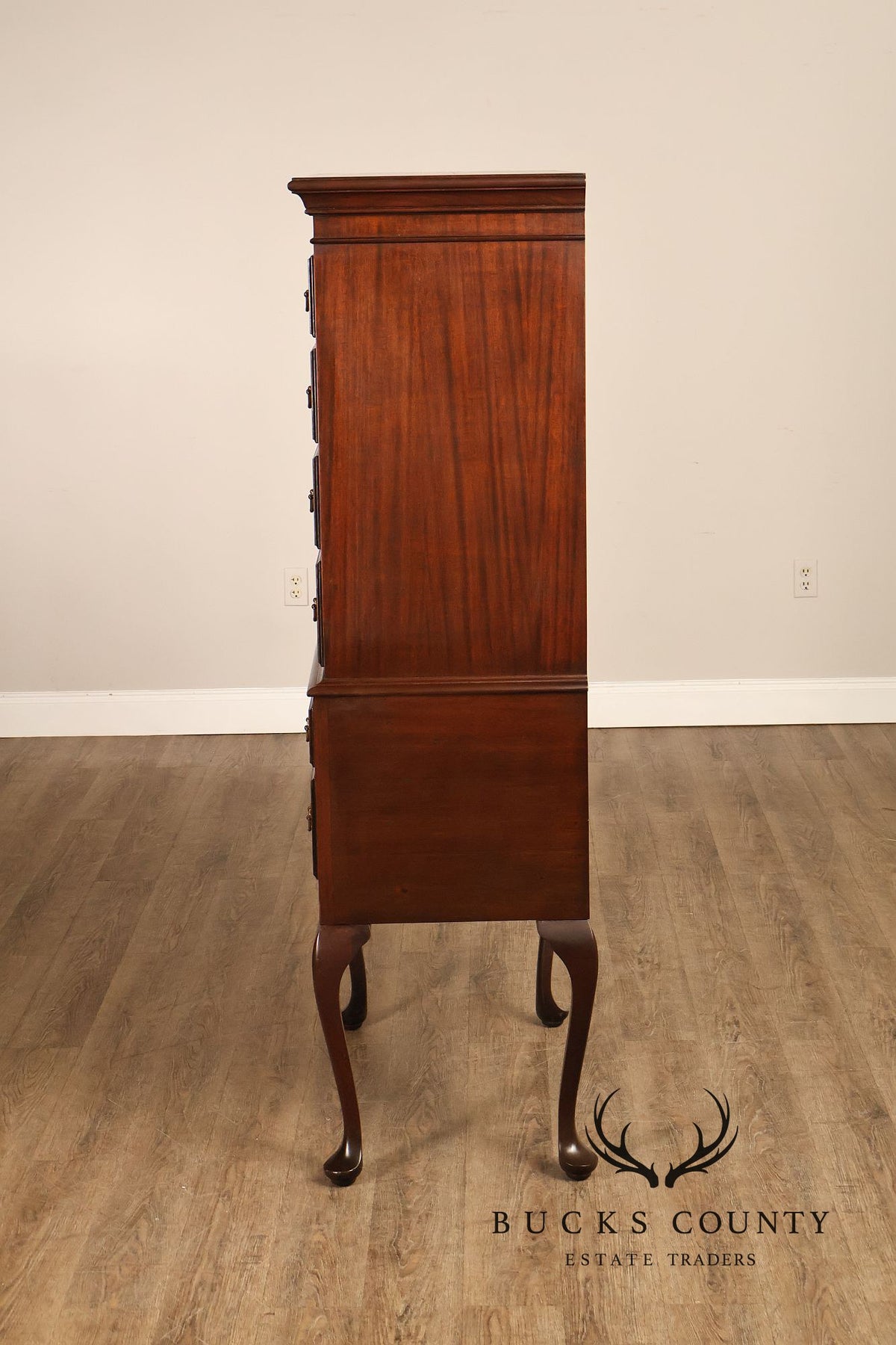Queen Anne Style Mahogany Highboy Chest