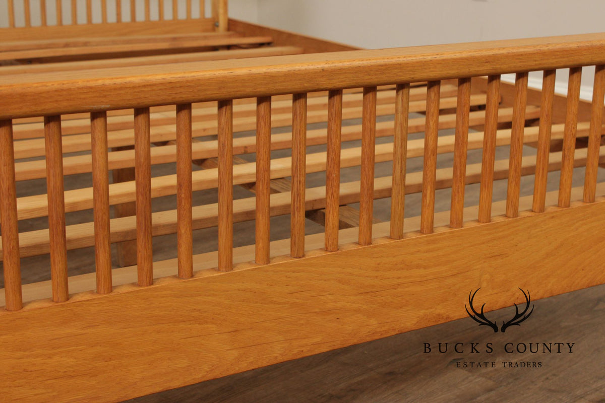 Charles Webb Mid Century Modern Queen Size Spindle Bed Frame