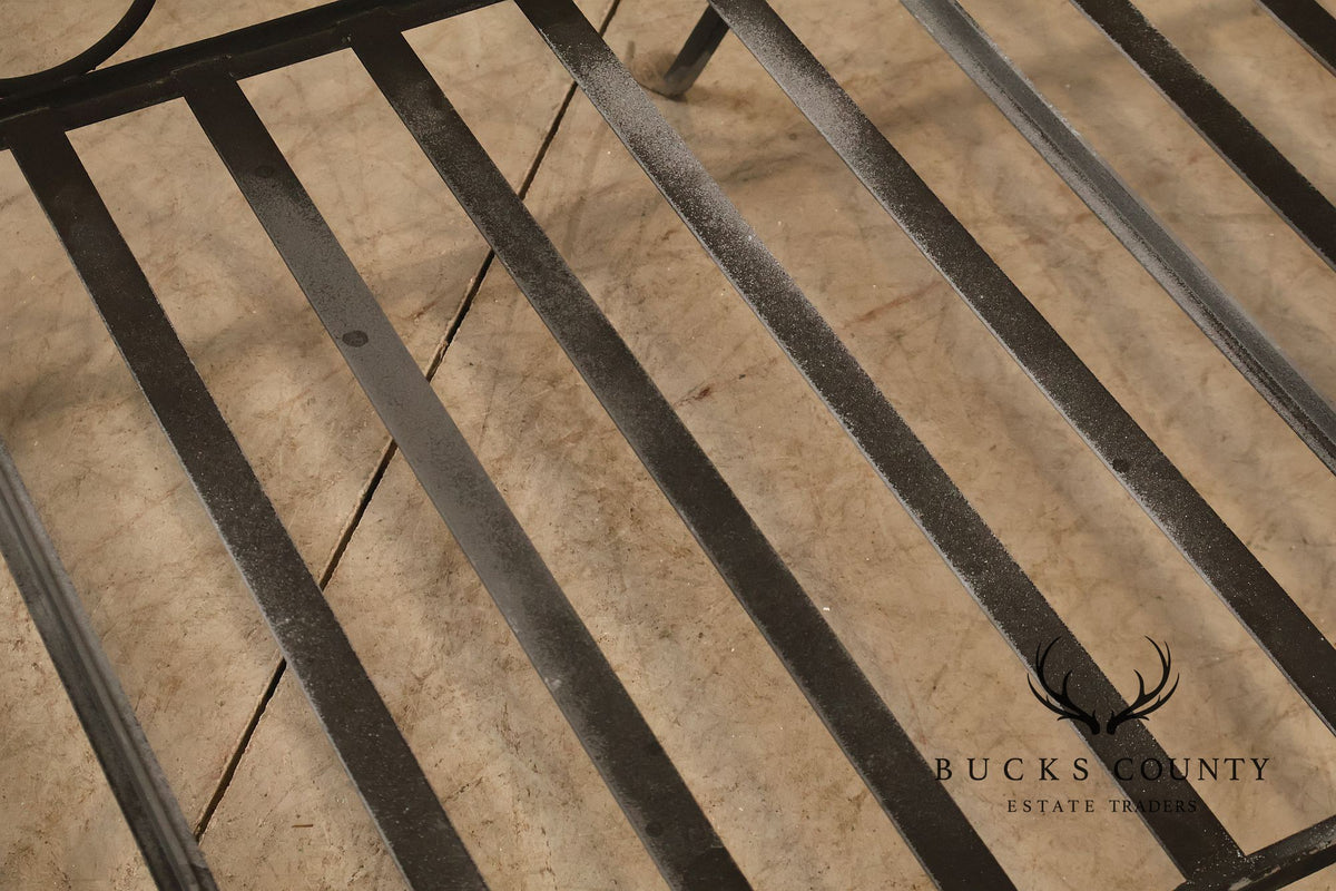 Vintage Wrought Iron Scrollwork Garden Bench