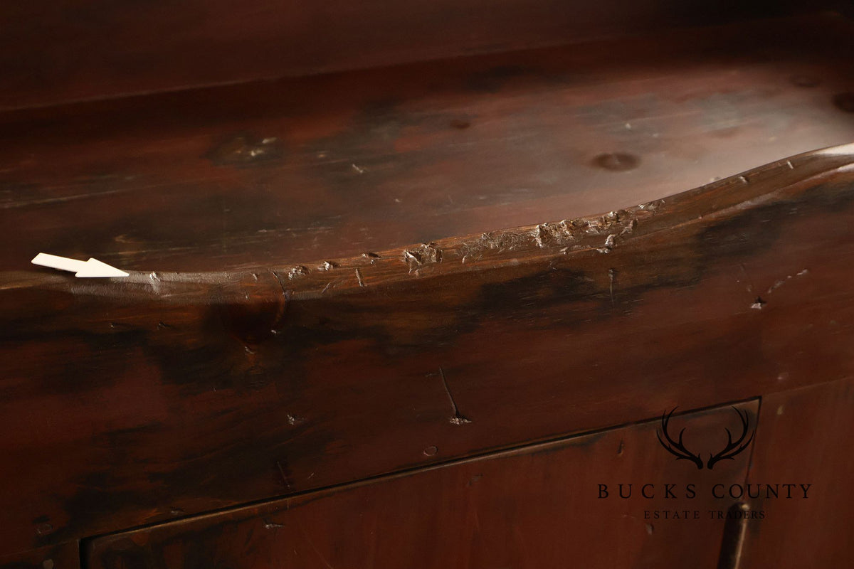 Custom Crafted Primitive Painted Pine Dry Sink Cabinet