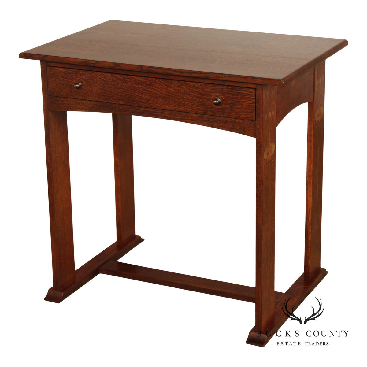 Stickley Mission Collection Harvey Ellis Oak Console Table With Inlay