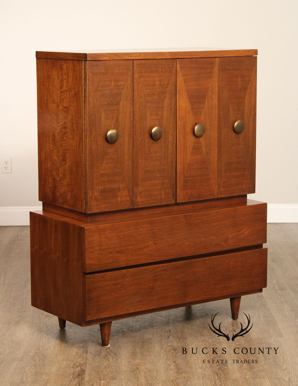 American Of Martinsville Mid Century Modern Walnut Gentleman's Chest