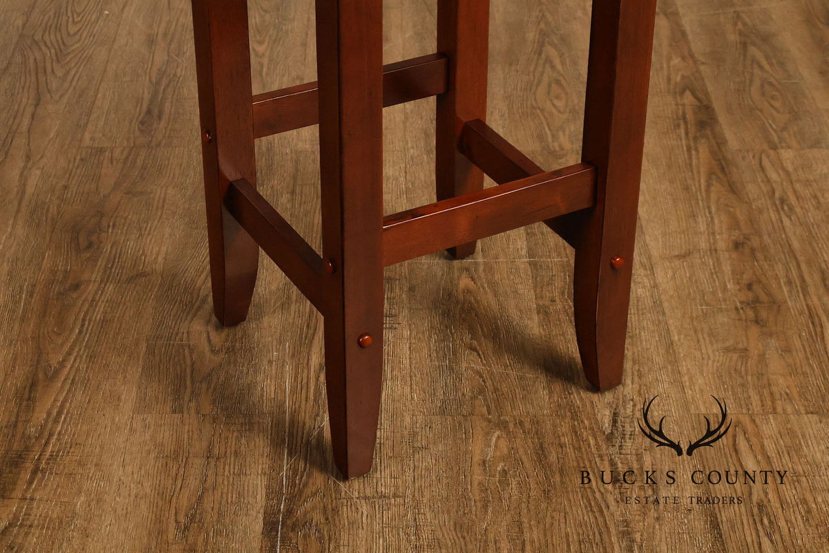 Traditional Home Bar With Wine Storage And Two Bar Stools