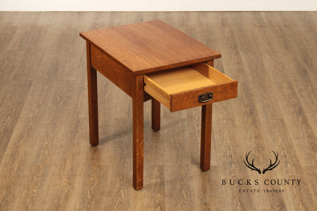 Stickley Mission Collection Oak One Drawer End Table