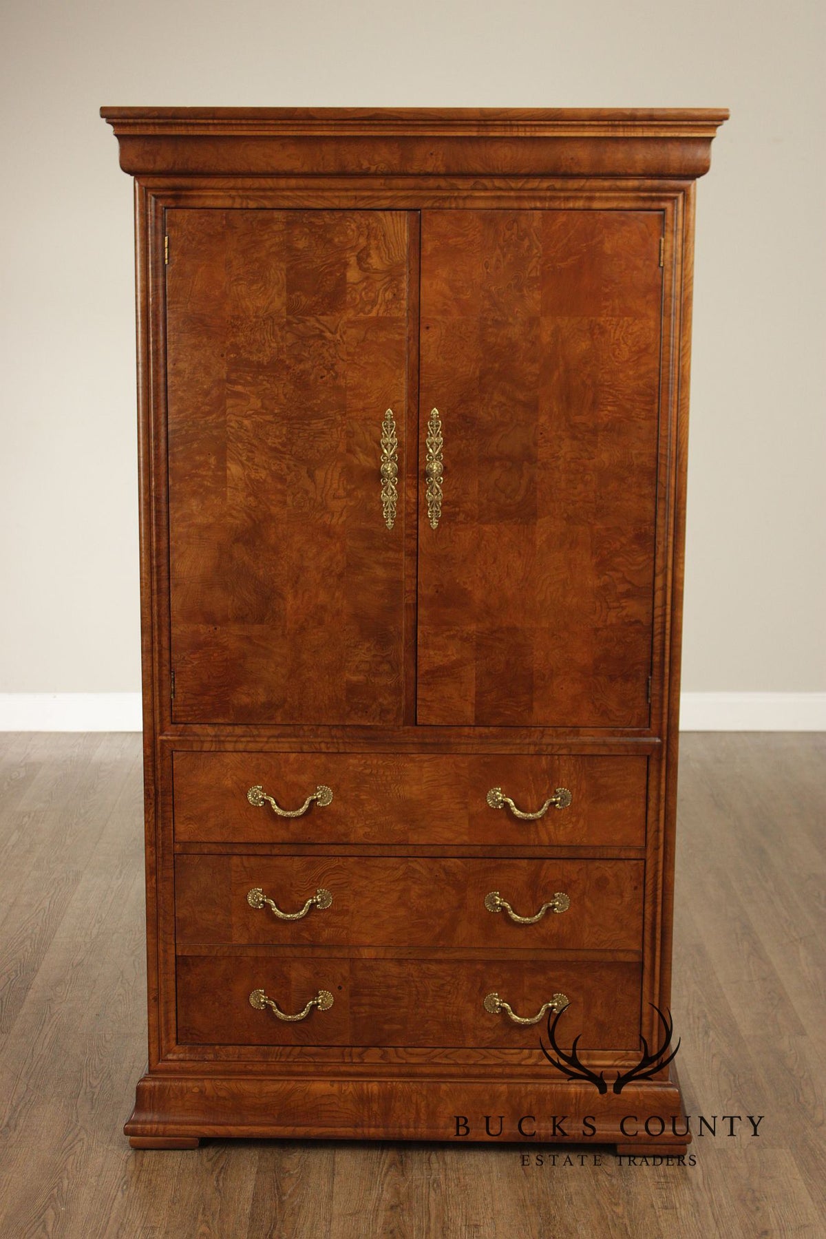 Henredon Charles X Collection Burlwood Armoire