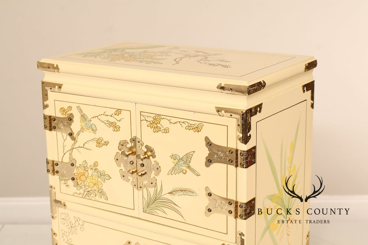 Painted Chinoiserie Style Pair Of Jewelry Chest