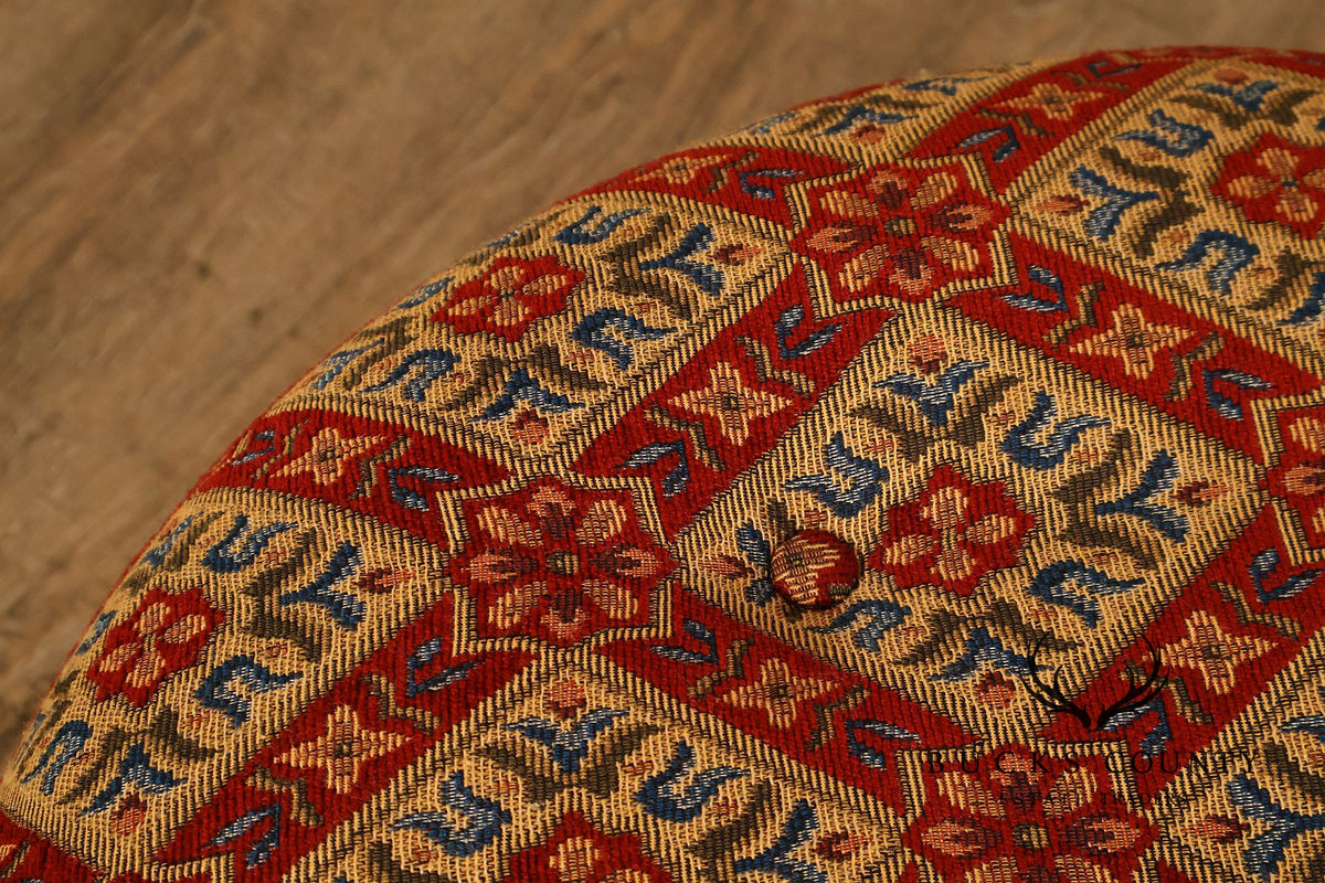 Moroccan Style Upholstered Pouf Ottoman
