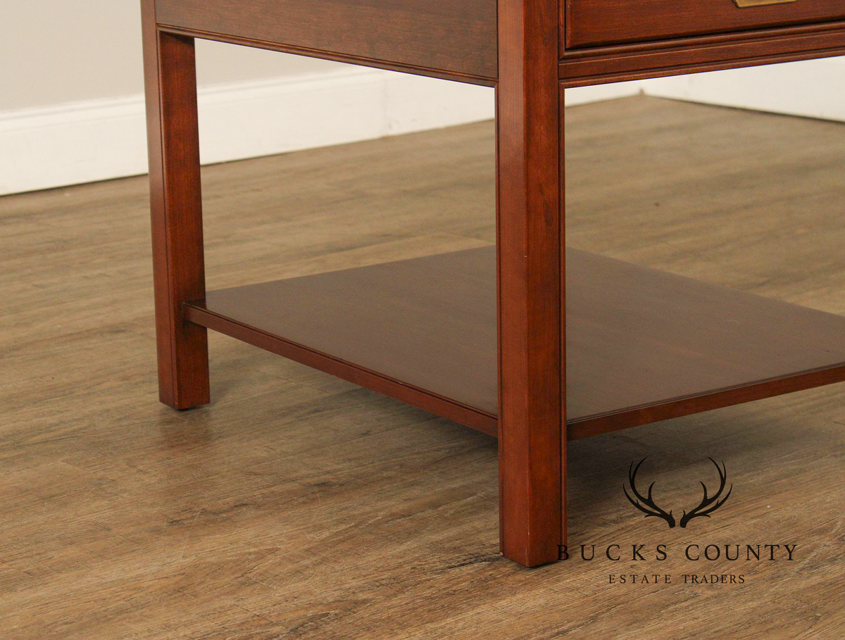 Ethan Allen Campaign Style Pair of End Tables