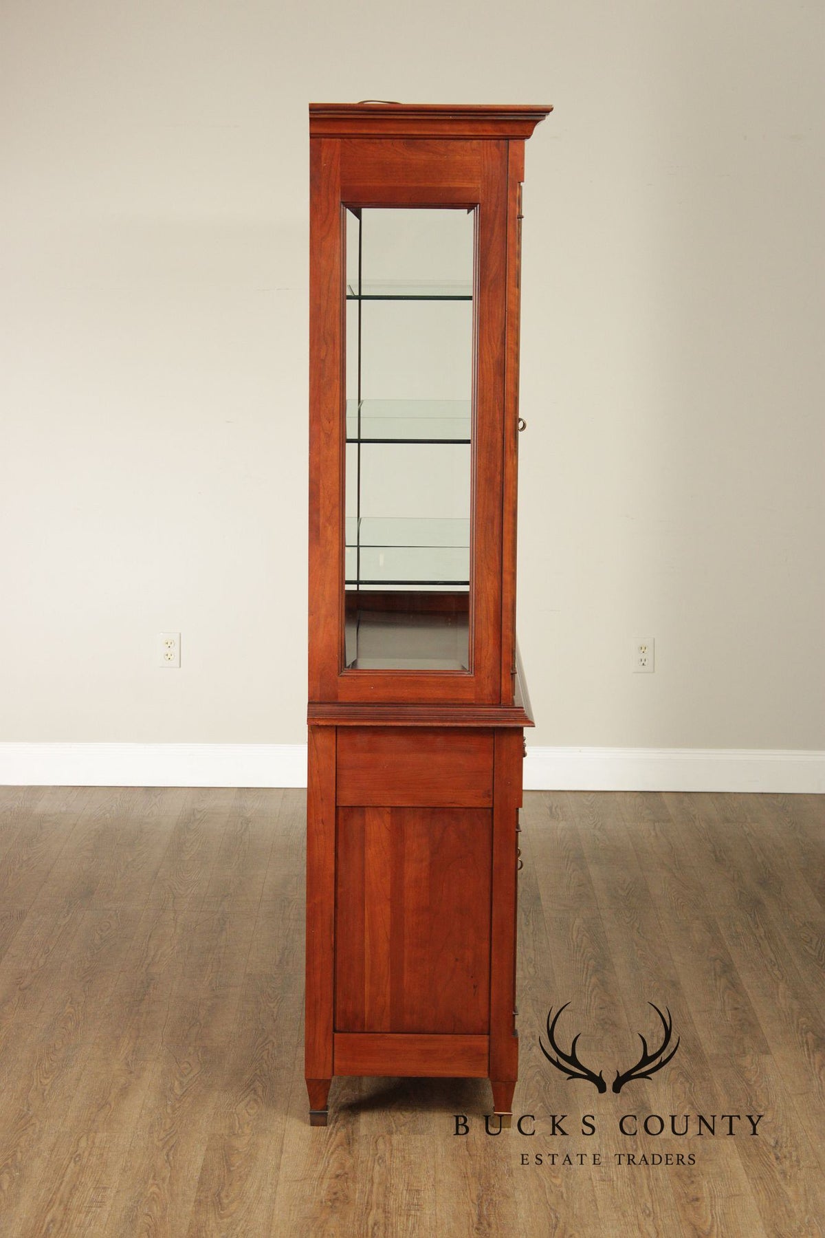 Harden Solid Cherry Lighted Display China Cabinet