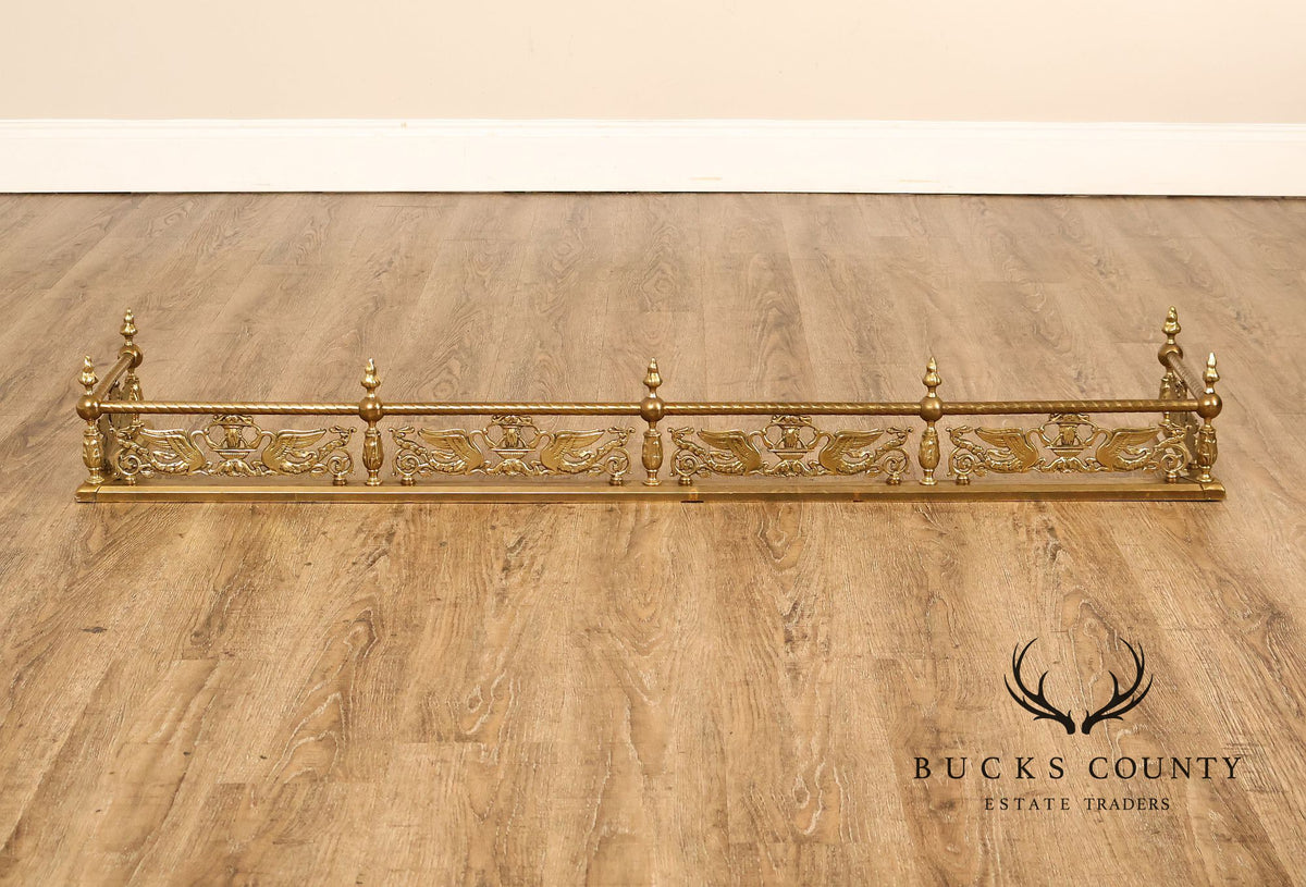 Neoclassical Style Brass Fireplace Fender