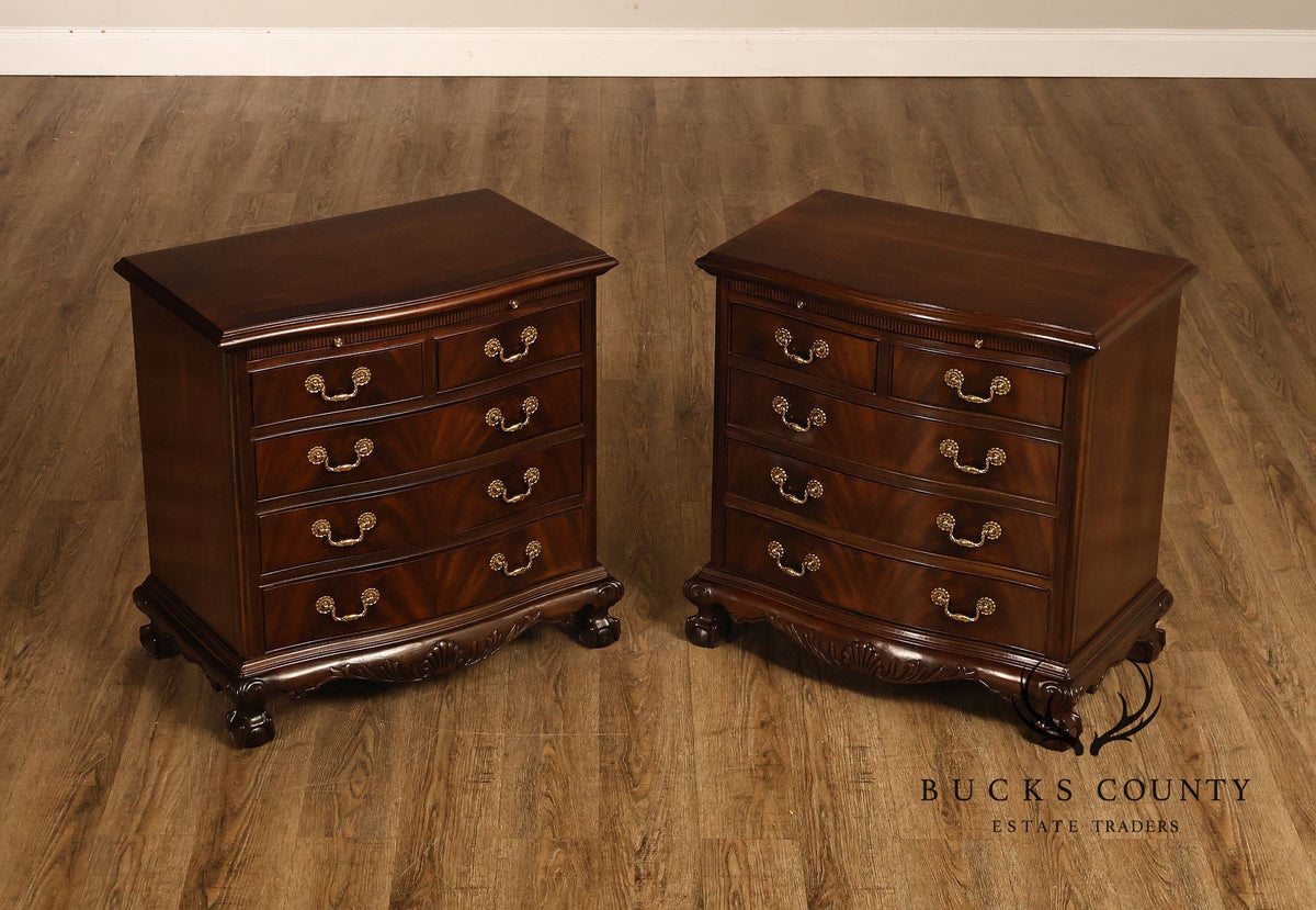 Drexel Heritage Heirlooms Collection Pair of Mahogany Bedside Chests Nightstands