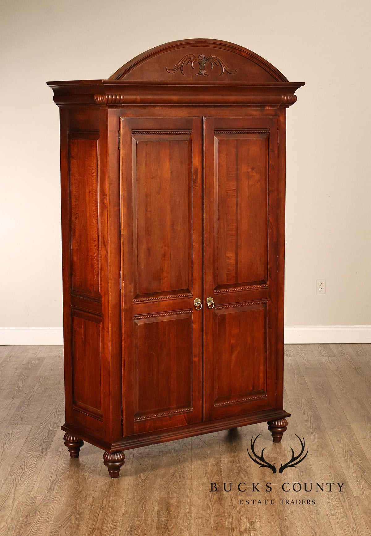 Ethan Allen 'British Classics' Carved Maple And Birch Armoire