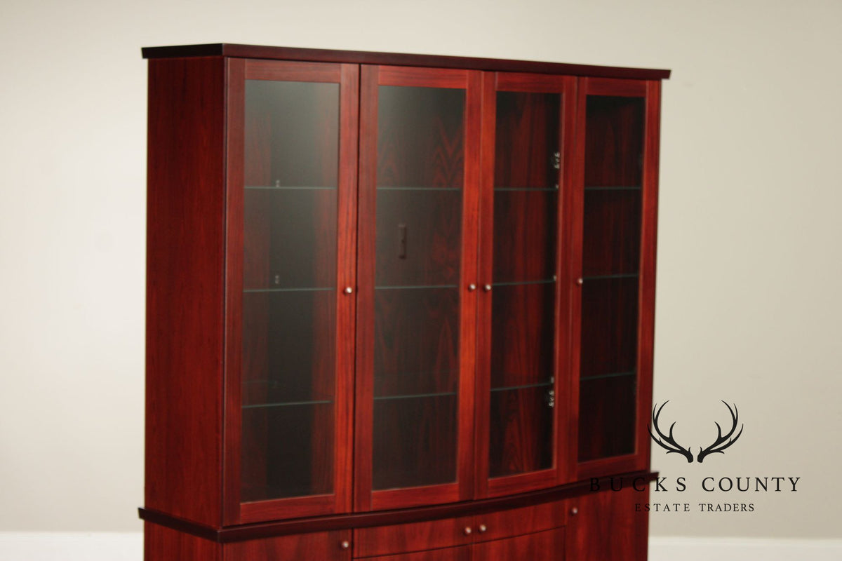 Skovby Danish Modern Rosewood China Cabinet Sideboard