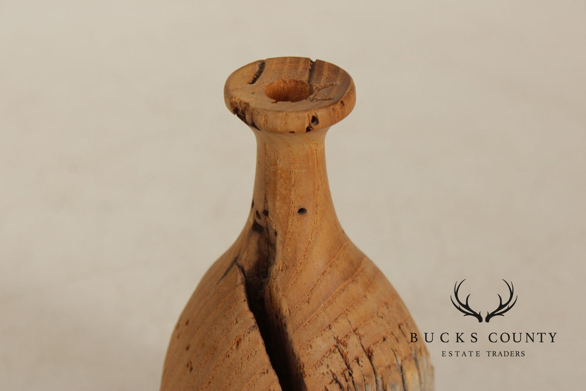 Vintage Set of Three Carved Wood Bottles