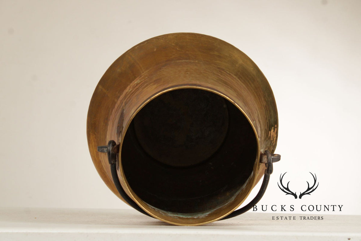 Vintage Hammered Brass Bucket