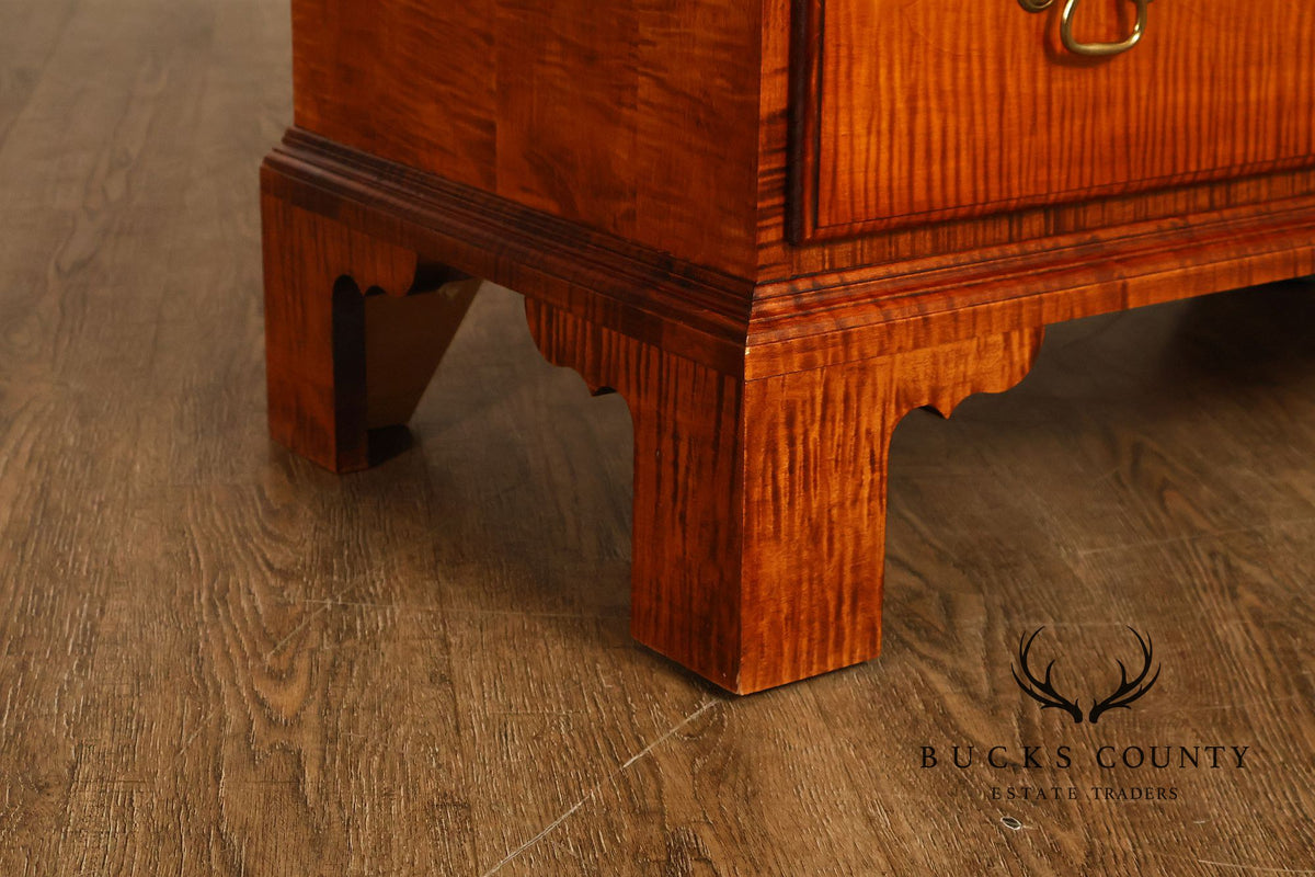 Custom Tiger Maple Slant Drop Front Secretary Desk