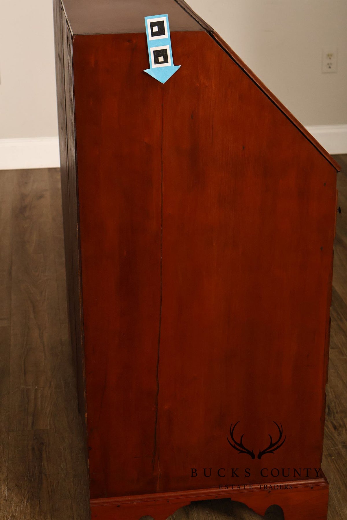 Antique Traditional Cherry Slant-Front Secretary Desk With Secret Compartments