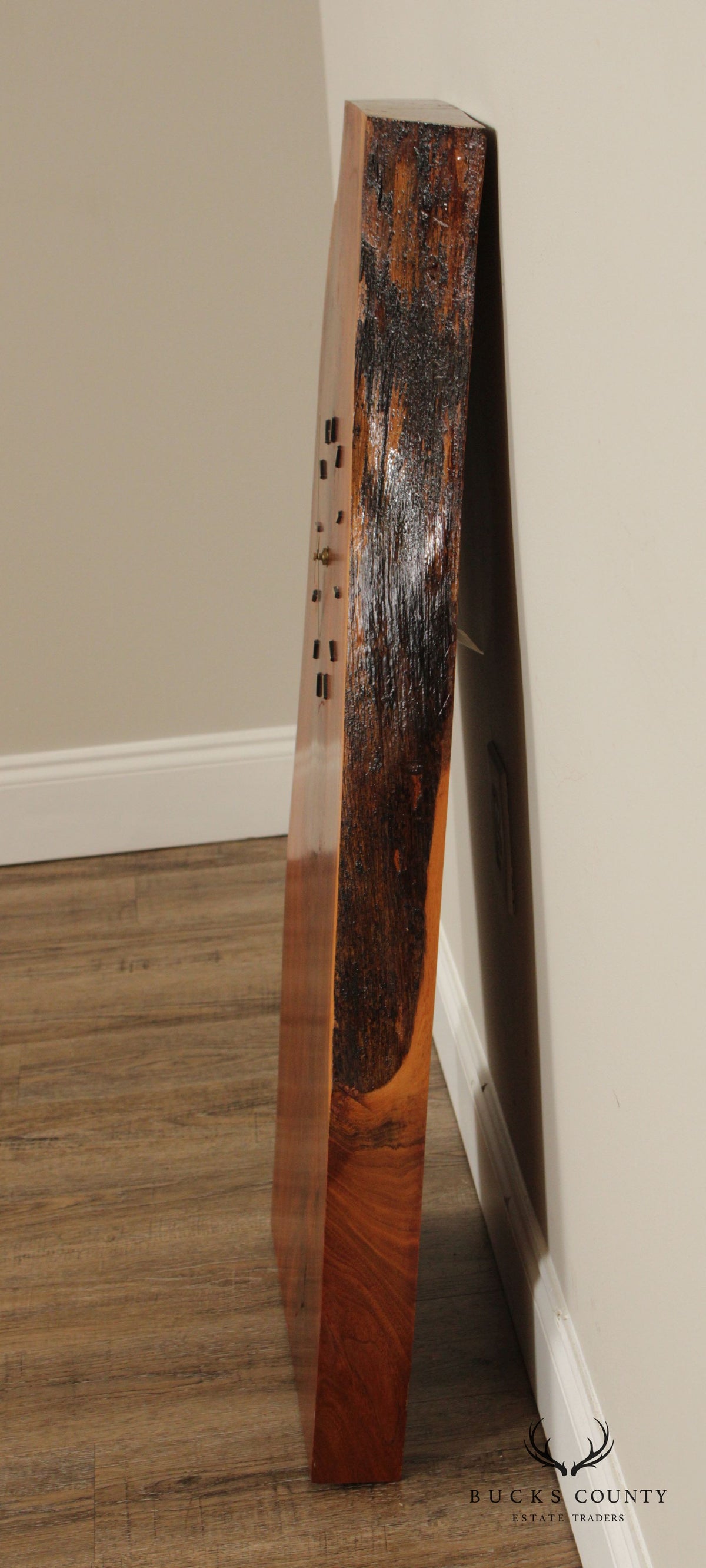 Mid Century Modern Style Live Edge Solid Wood Slab Wall Clock