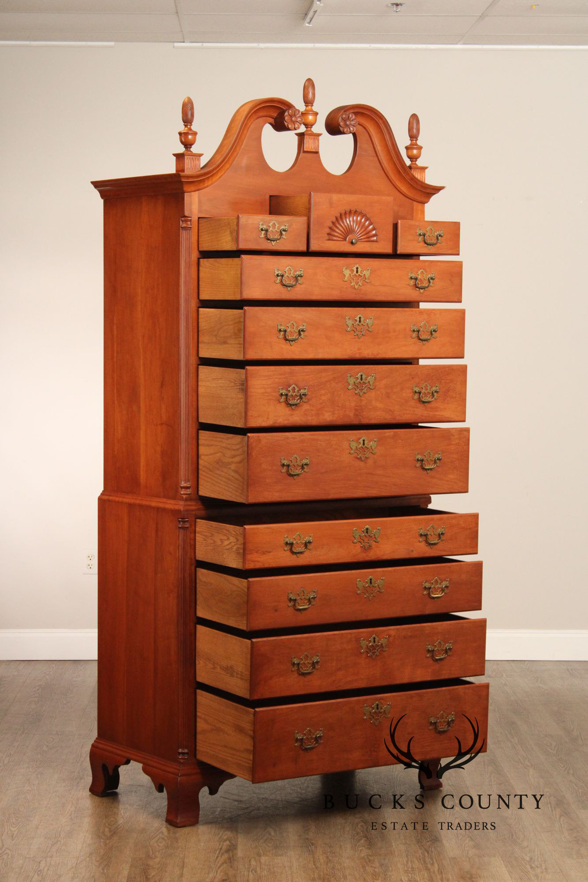 Virginia Craftsmen Reproductions Chippendale Style Cherry Highboy