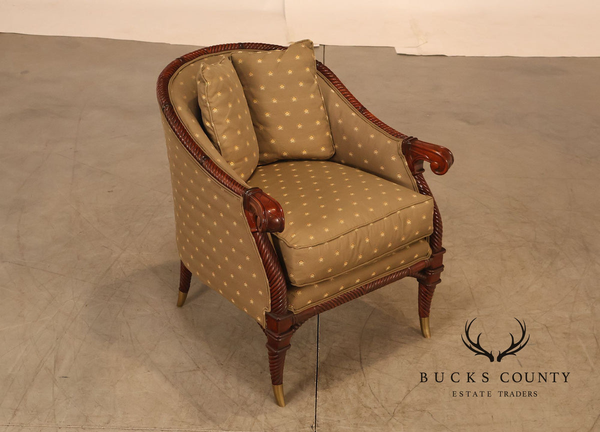 Highland House For Harrods Pair Of Mahogany Neoclassical Lounge Chairs