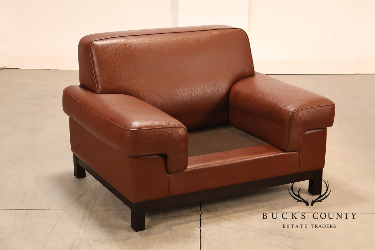 Formenti Pair of Italian Leather Lounge Chairs