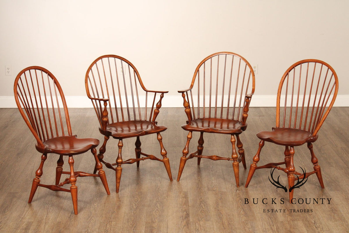 D.R. Dimes Set of Four Bowback Windsor Dining Chairs