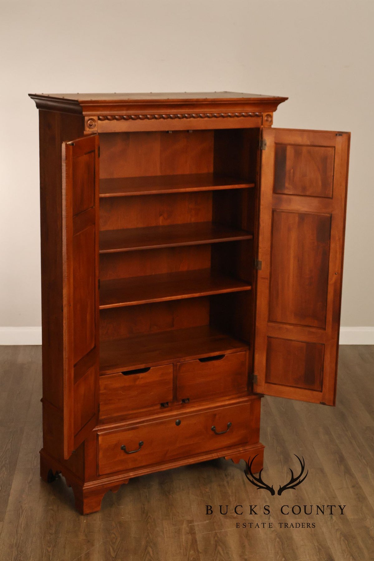 Ethan Allen Country Crossings Maple And Birch Two-Door Armoire Cabinet