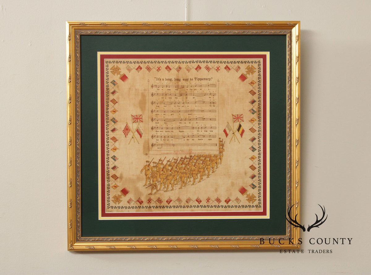 World War I Era Framed Handkerchief