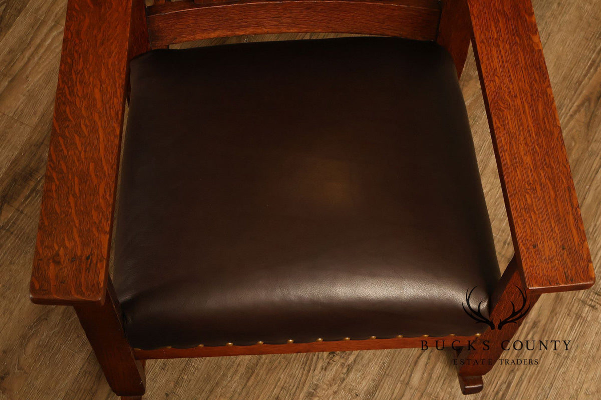 Antique Arts And Crafts Mission Oak Rocking Chair