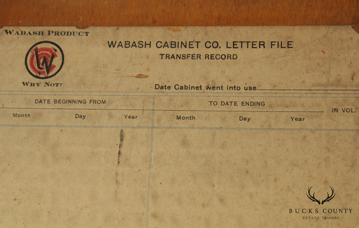 Wabash Cabinet Co. Antique 9 Drawer Letter File