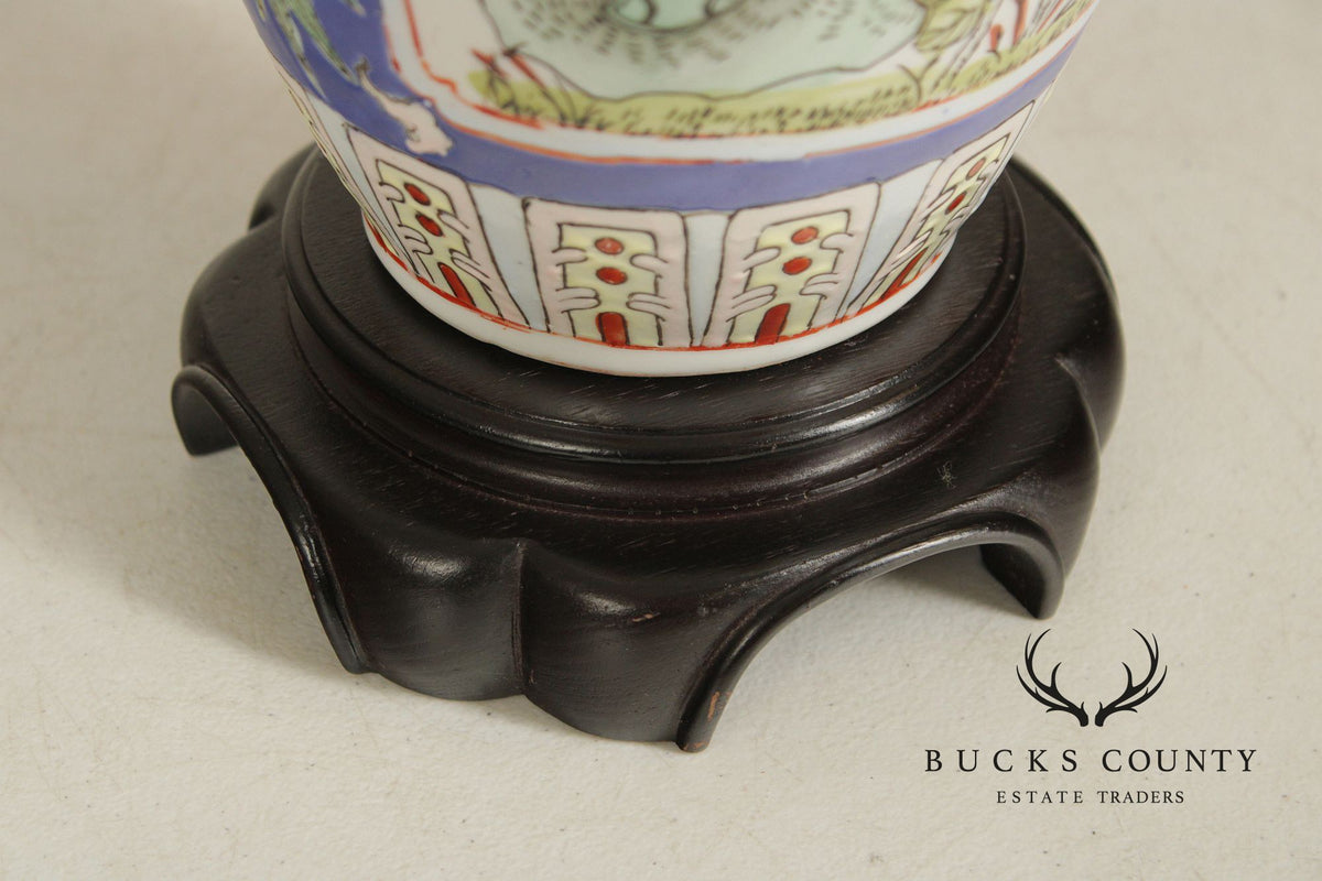 Asian Style Porcelain Vasiform Table Lamp