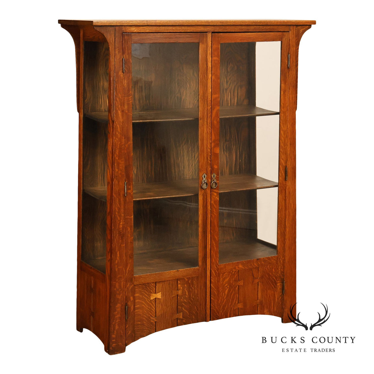 Charles Limbert Antique Oak Arts And Crafts China Cabinet