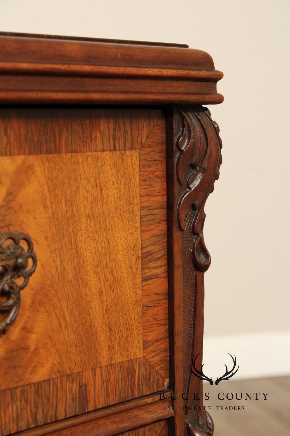 Georgian Style Carved Mahogany Commode