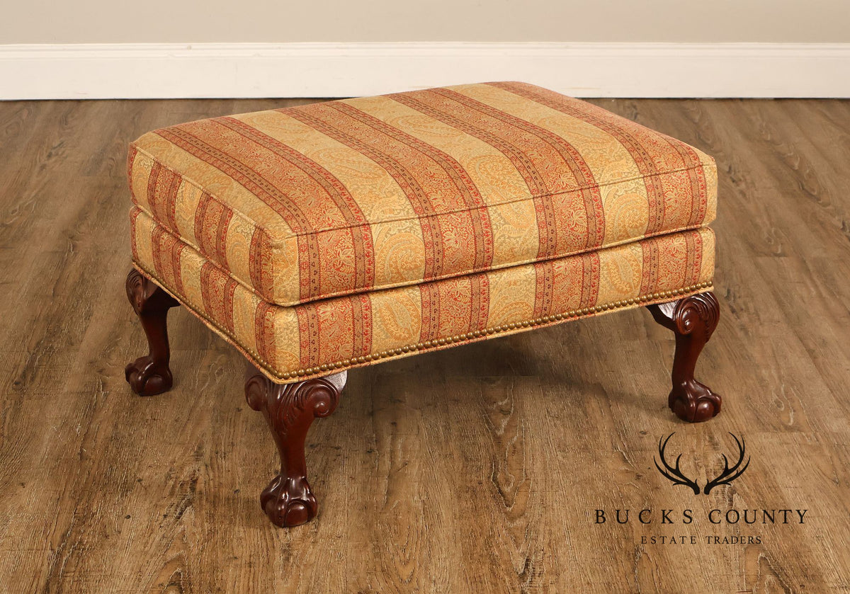 Parker Southern Chippendale Style Upholstered Ottoman